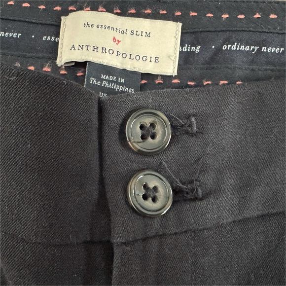 Anthropologie The Essential Slim trousers pants Women's 2P Black Ankle office - Picture 13 of 14